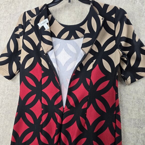 Dressbarn Womens Geometric Circle Print Shift Dress Size 8 - Picture 3 of 9